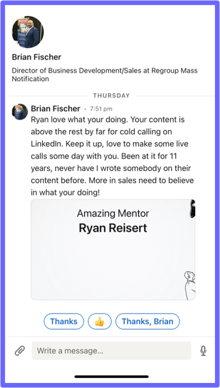 testimonial from Brian Fischer