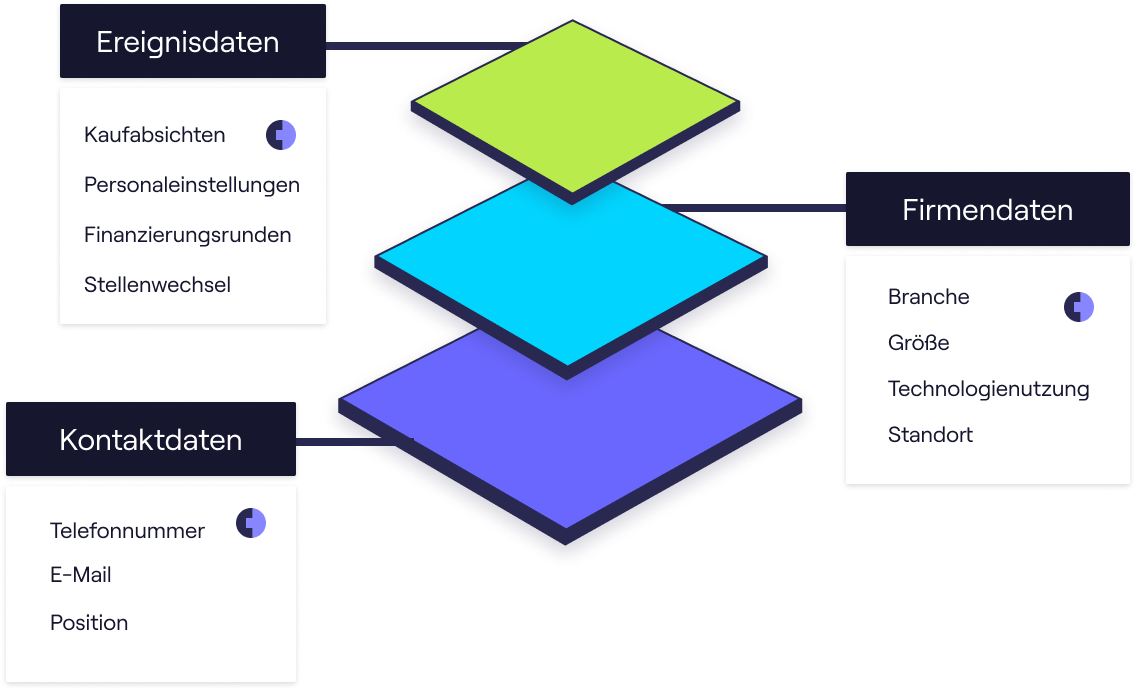 Eine Infografik zu den Arten von B2B-Daten