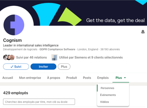 trouver des employés sur LinkedIn - Cognism