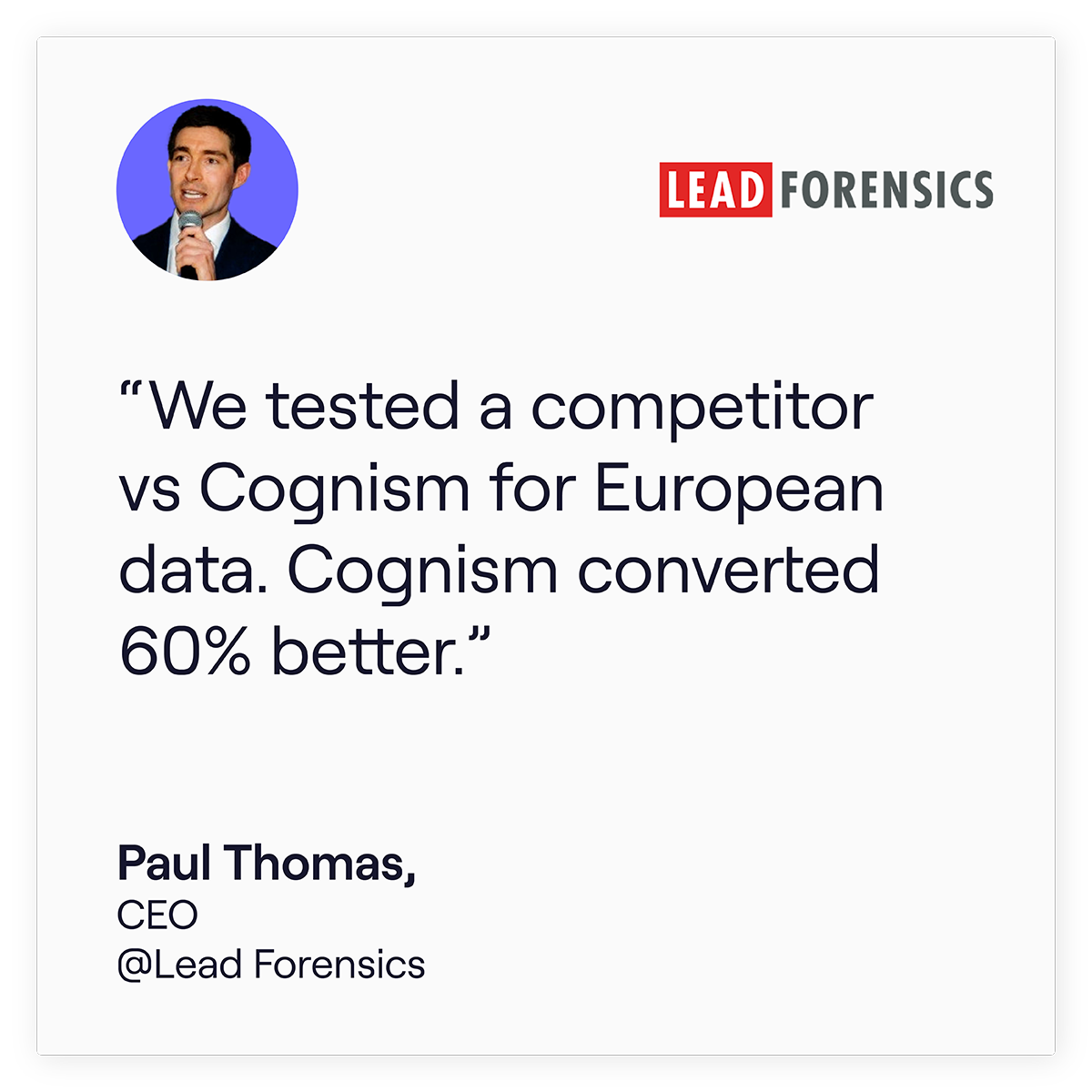 Lead forensics testimonial, EU data